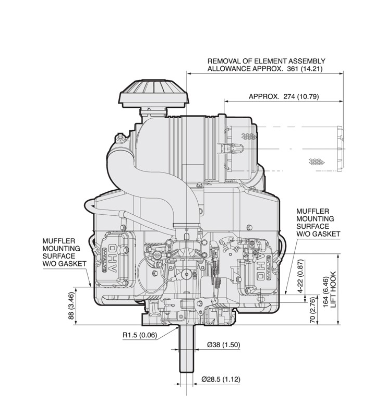 Kawasaki FX730V 235hp Vertical Shaft V-Twin Engine