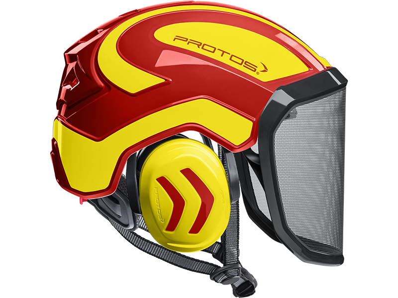 Protos Integral Arborist Helmet Red Neon Yellow