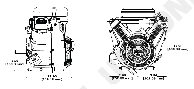 Vanguard 16HP V-Twin Horizontal Shaft Engine