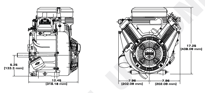 Vanguard 18HP V-Twin Horizontal Shaft Engine