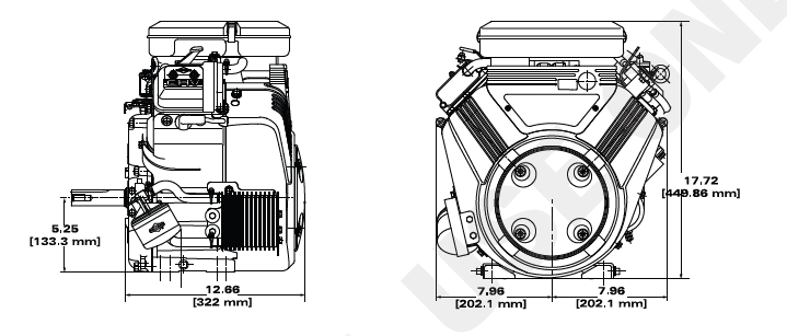 Vanguard 23HP V-Twin Horizontal Shaft Engine