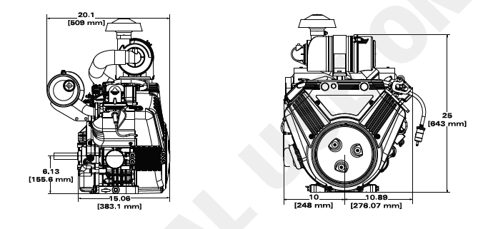 Vanguard 35HP V-Twin Horizontal Shaft Engine 